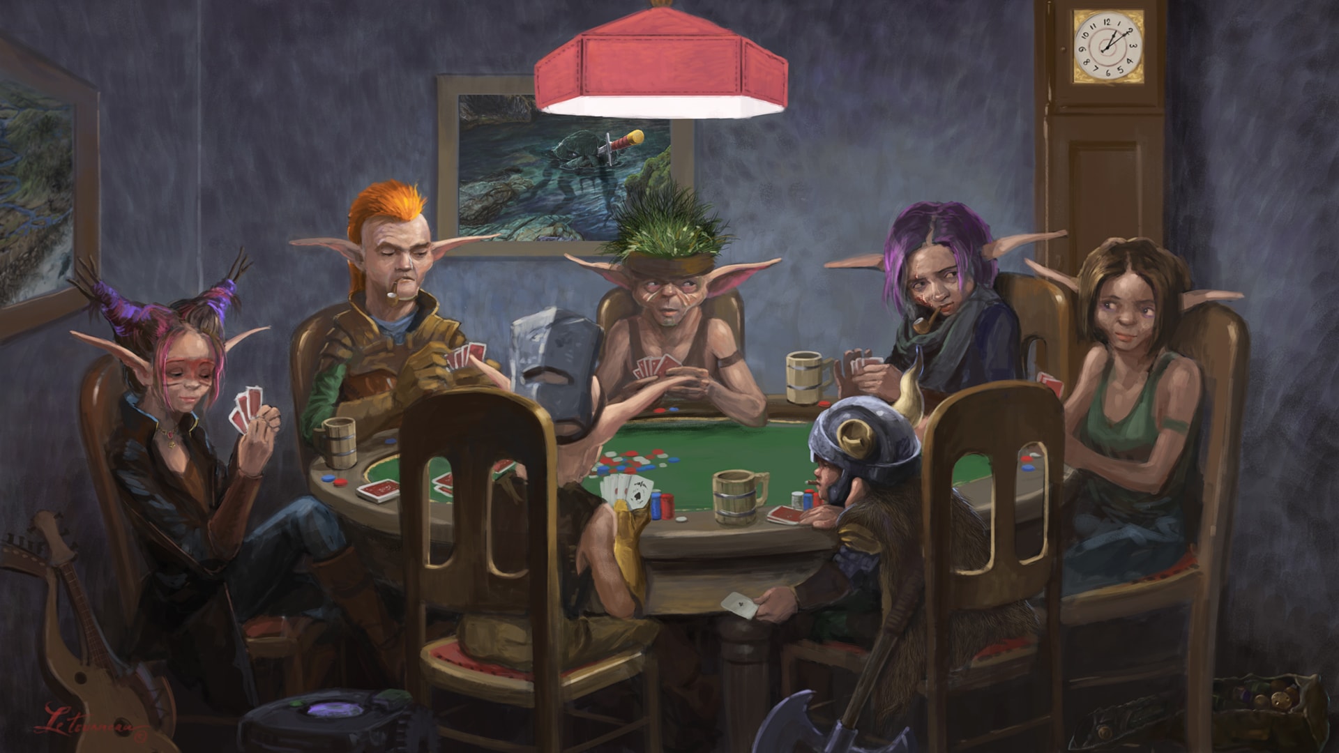 Gearlocs playing poker 1920x1080